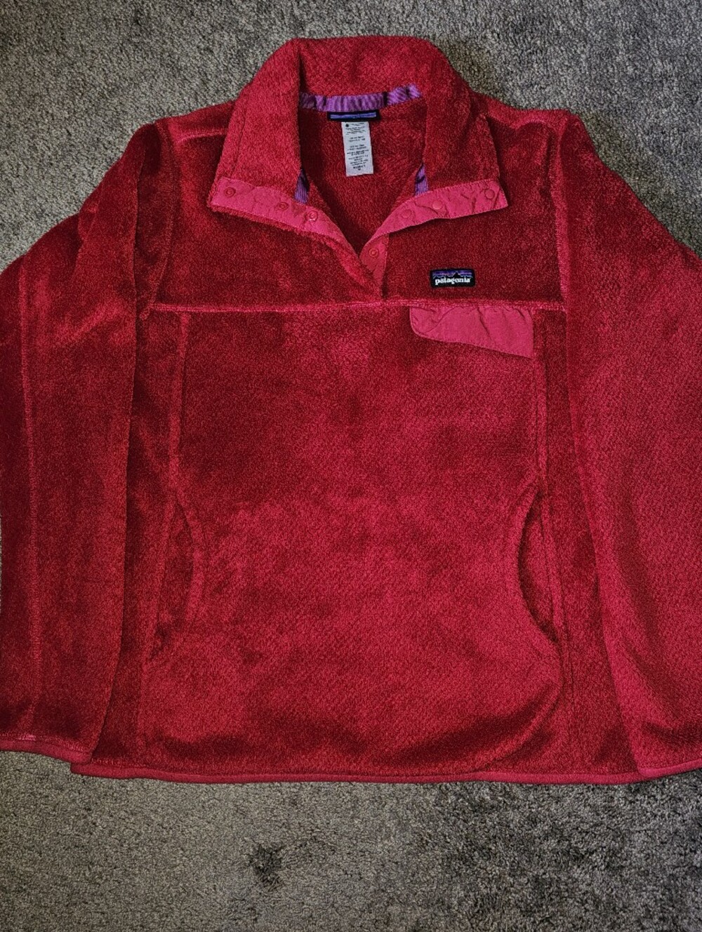 Patagonia Re-Tool Snap-T Pullover Red Sz Medium